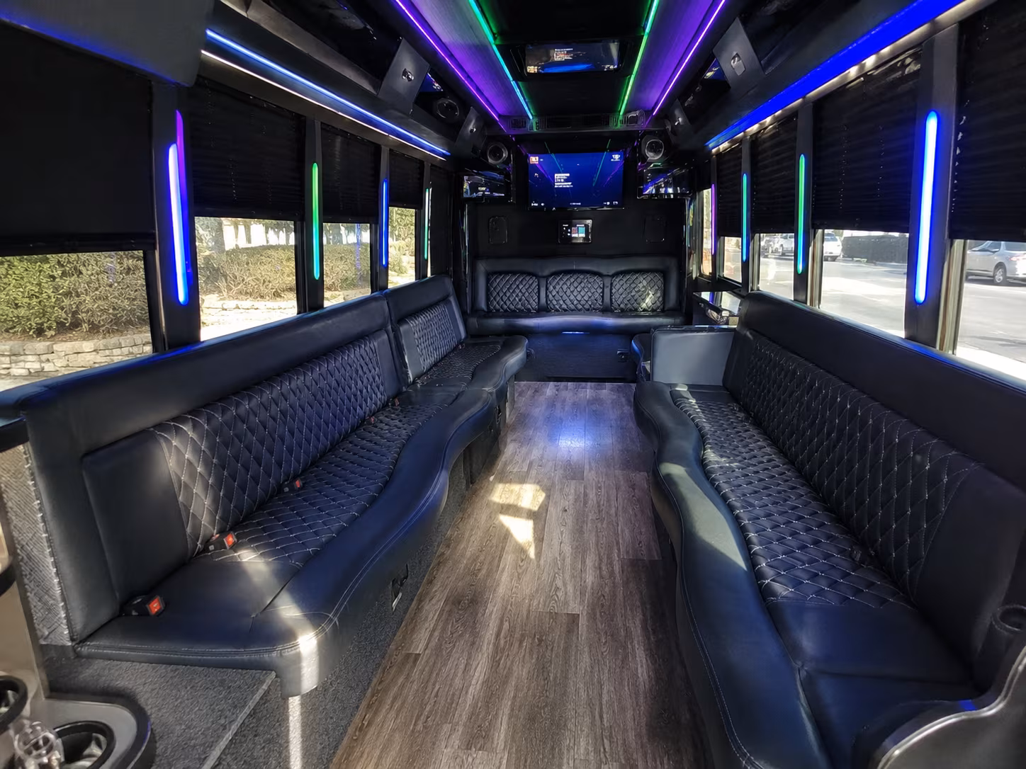 lake forest 15 passenger party bus interior