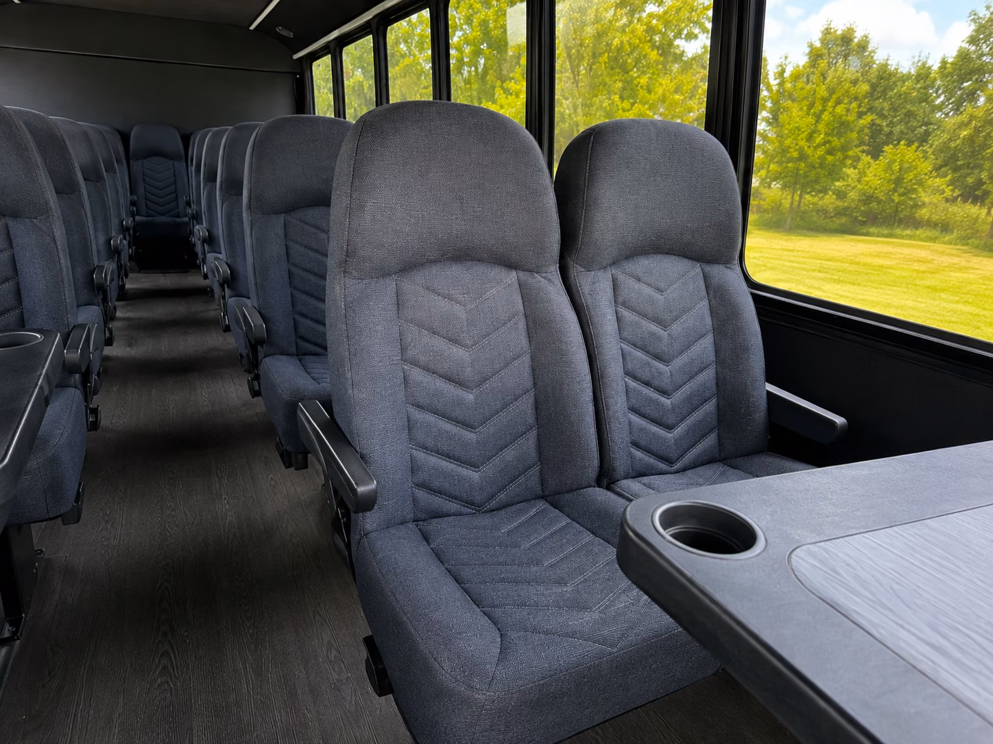 lake forest 18 passenger minibus inside