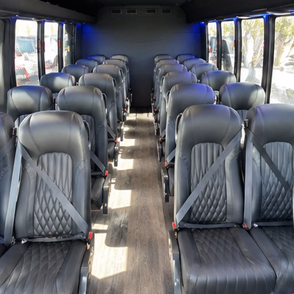 lake forest 28 passenger minibus interior