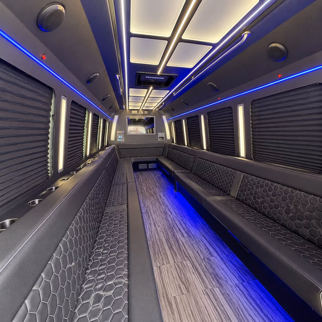 lake forest 30 passenger party bus interior