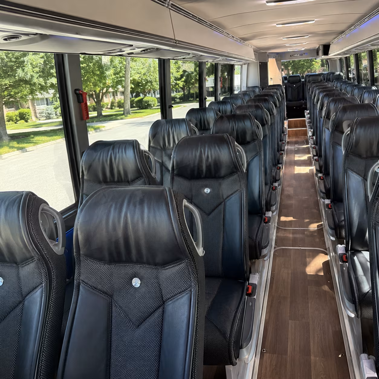 lake forest 40 passenger charter bus inside