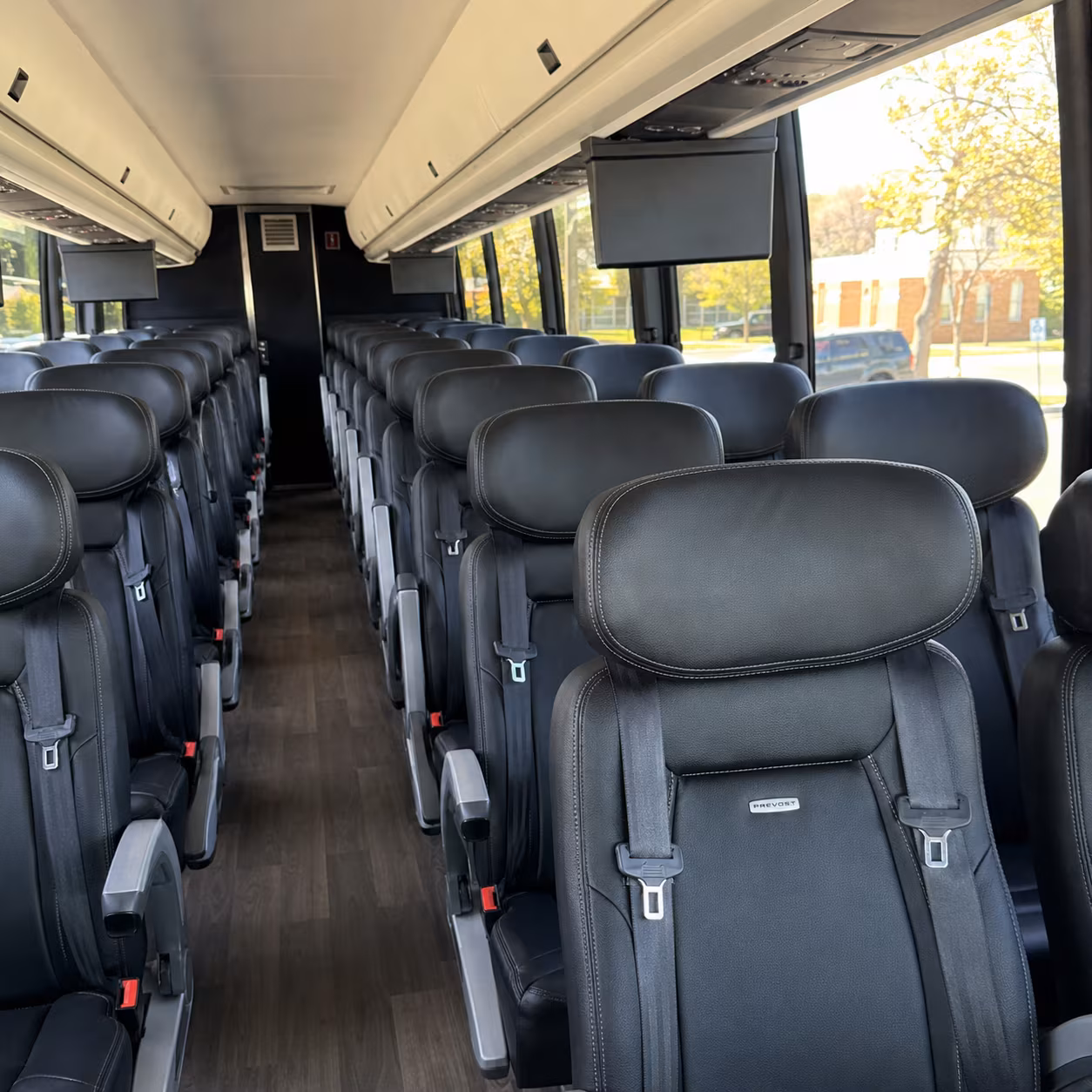 lake forest 45 passenger charter bus inside