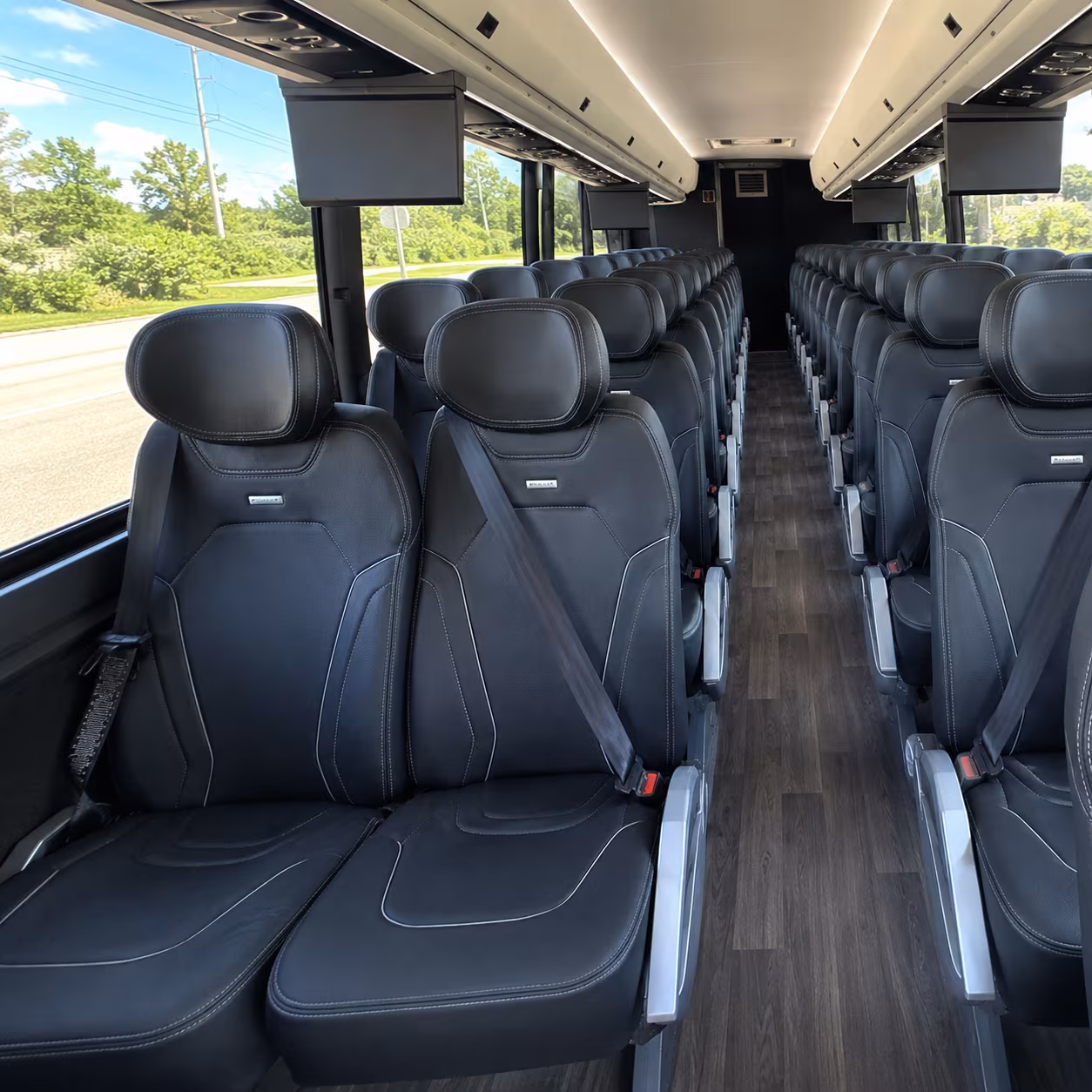 lake forest 47 passenger charter bus inside
