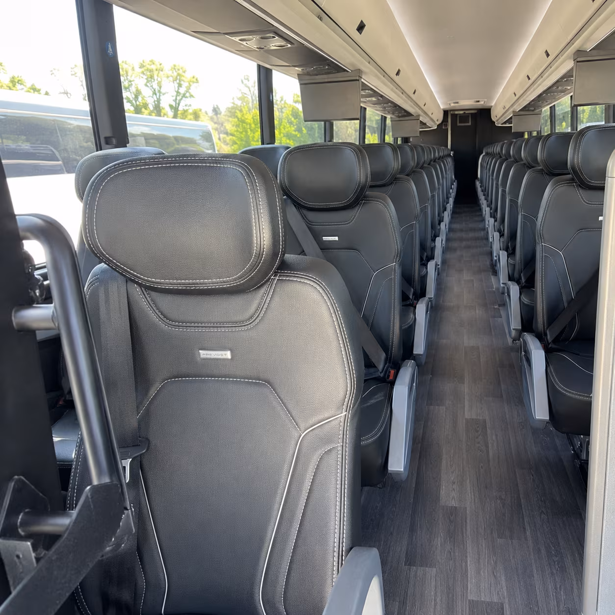 lake forest 47 passenger charter bus interior