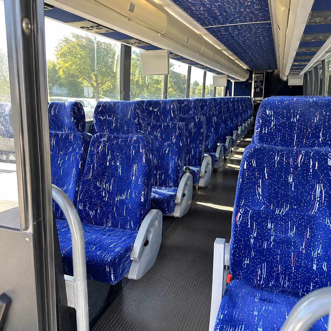 lake forest 50 passenger charter bus inside