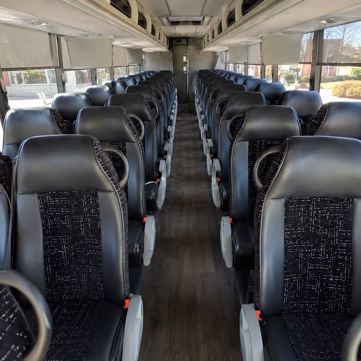 lake forest 54 passenger charter bus inside