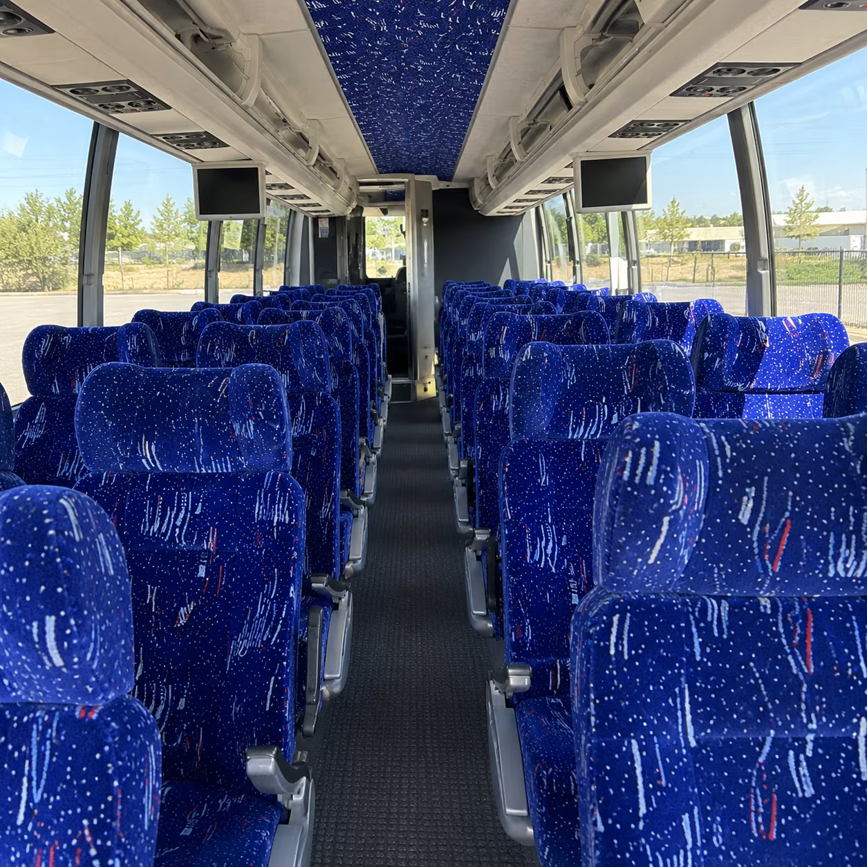 lake forest 54 passenger charter bus interior
