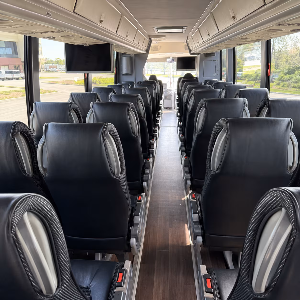 lake forest 56 passenger charter bus inside