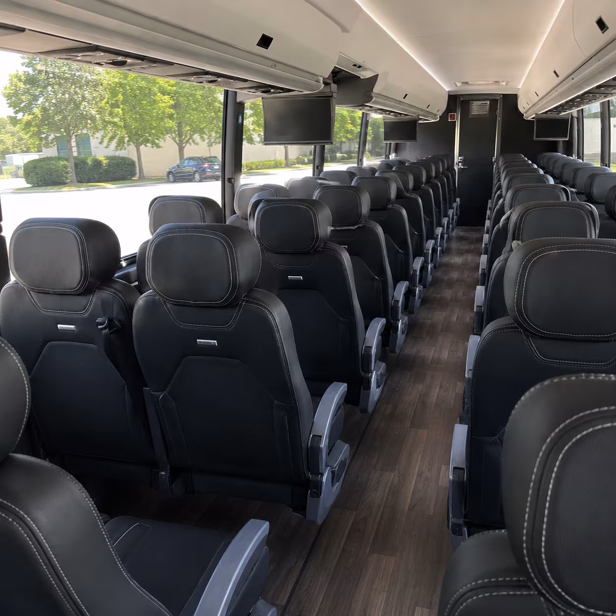 lake forest 56 passenger charter bus interior